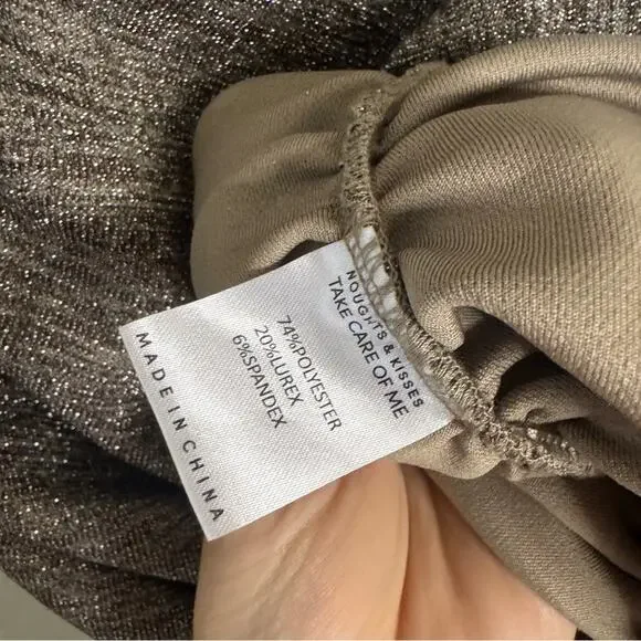 NEW Noughts and Kisses bronze metallic one shoulder rouched dress with open side - Picture 5 of 9